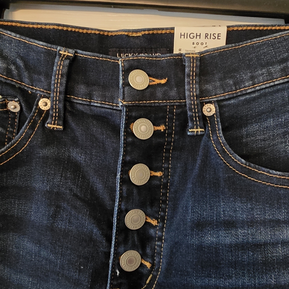 High-Rise Dark Blue Flare Jeans with Button-Fly OFFERS WELCOME!!! - Picture 2 of 8